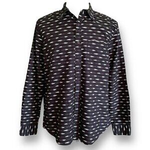 American Eagle Mens Shirt Sz XL Classic Fit Black White Ikat Southwestern Rodeo